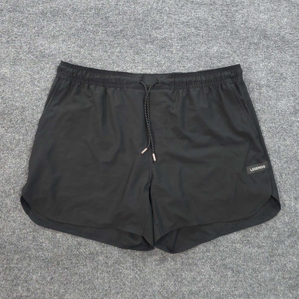Legends Shorts Mens 2XL Black Luka Lined 7" Performance Run Gym Train Athletic